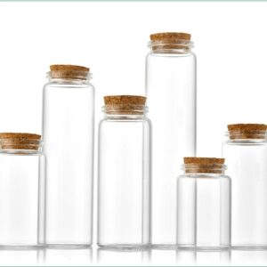 Mini Crystal Glass Jar with Cork Lid